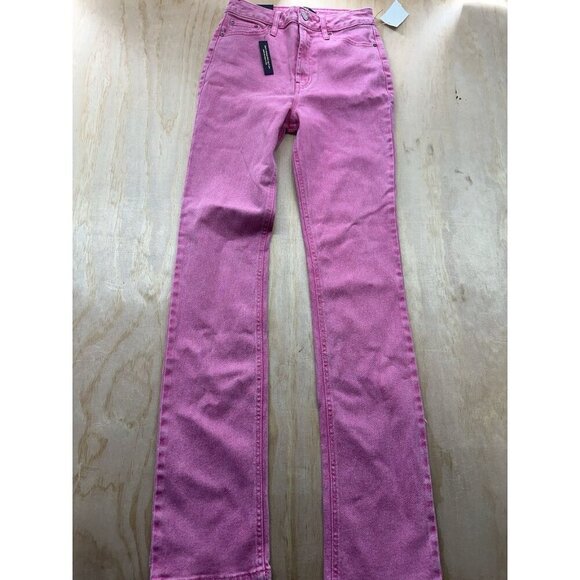 AFRM Heston Pink Jeans 24 High Rise Straight Leg NWTs - Picture 1 of 6